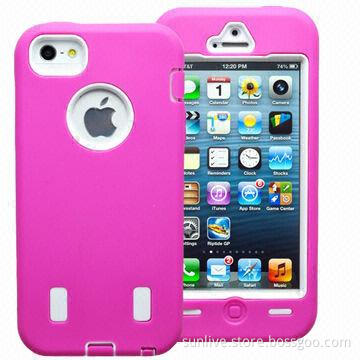 Silicone Case for iPhone 5, with 2-in-1 Design